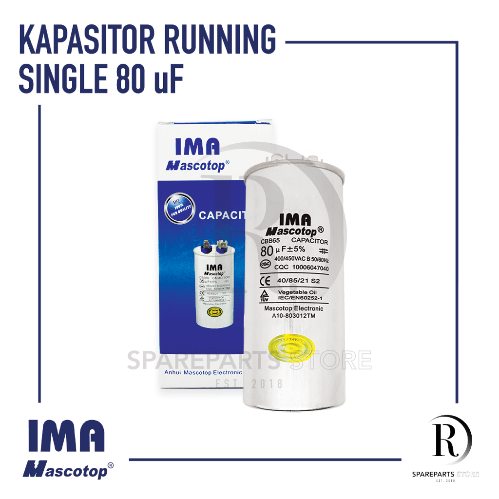 Kapasitor AC / Capasitor AC 80UF "IMA Mascotop"
