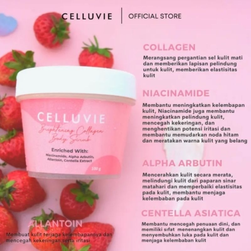 CELLUVIE BODY SCRUB PEMUTIH BADAN BRIGHTENING COLLAGEN