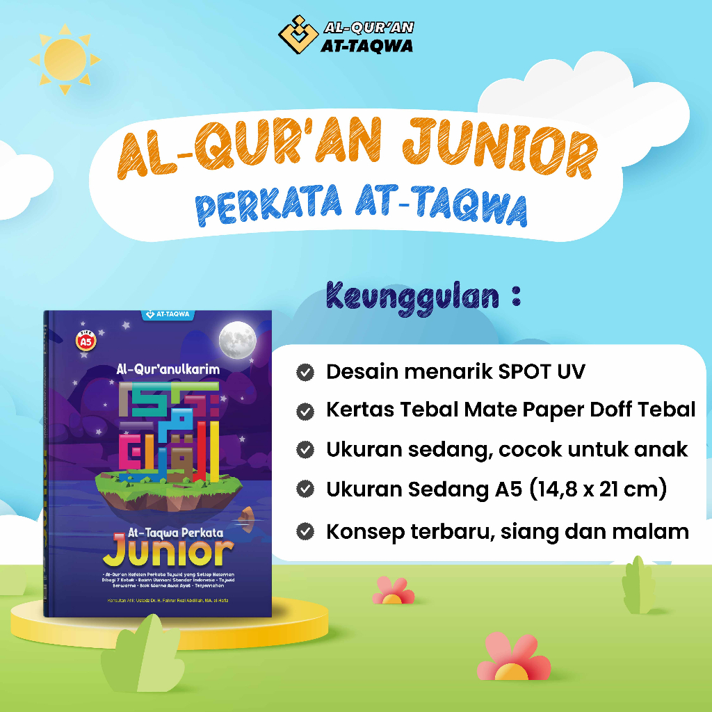 Al-Qur'an At-Taqwa Junior Perkata Cover &amp; Kertas Premium Terjemah Perkata (A5)