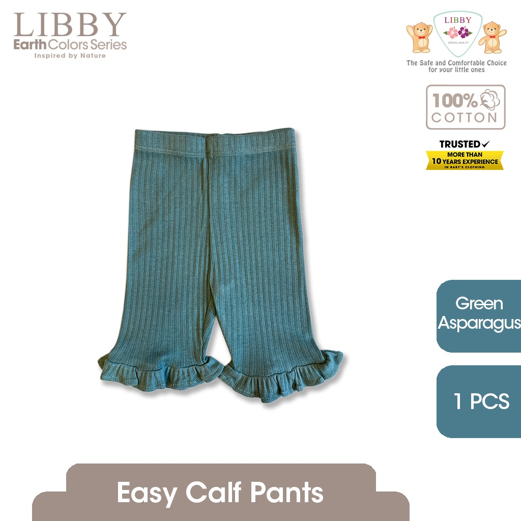Celana Bayi Anak Perempuan 7/8  LIBBY Earth Colour Calf Pants Girl  9 12 Bulan 1-4 Tahun (1PCS /Pack)