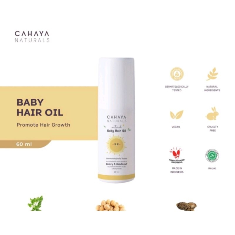 Cahaya Naturals Baby Hair Oil 60ml || Minyak Kemiri Penumbuh Rambut