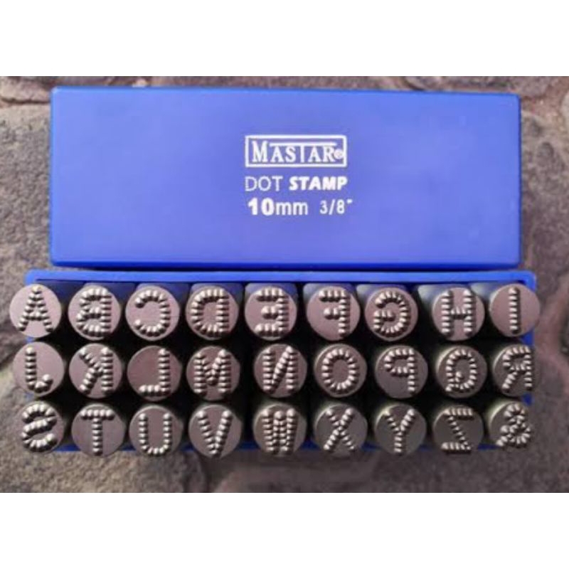(UTC) Huruf ketok model bintik 10mm merk Mastar