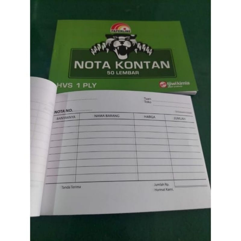 

[ 10 BUKU ] NOTA KONTAN KECIL 1 PLY PAPERLINE HORIZONTAL / NCR K1 / NOTA 1 PLY