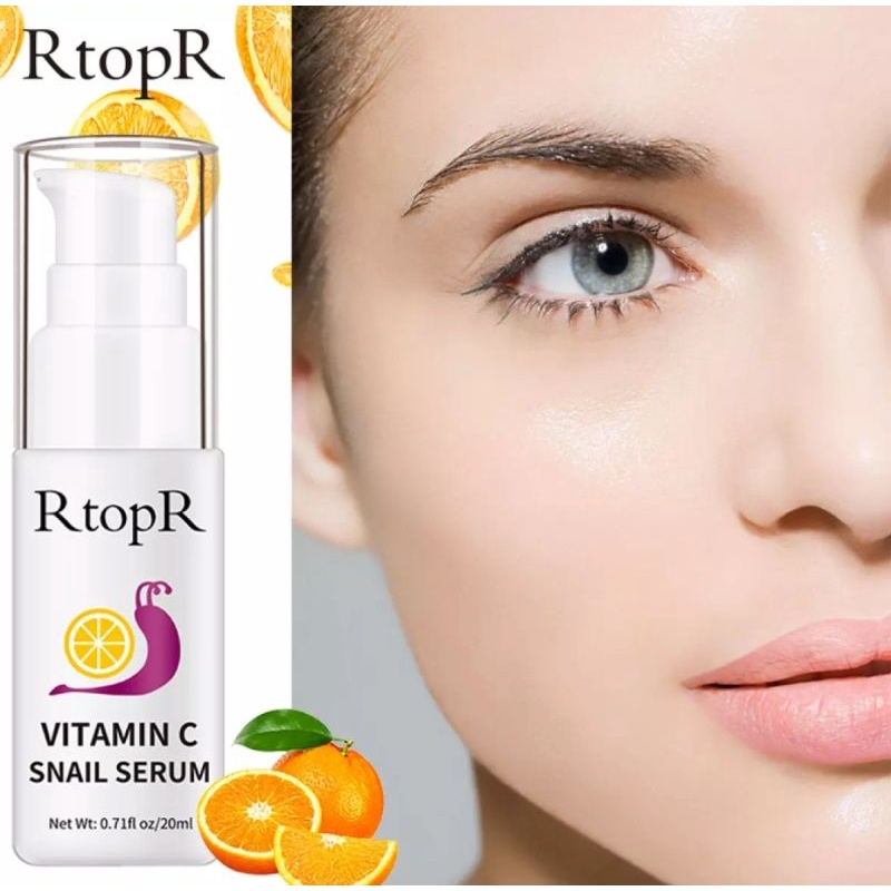 RTOPR VITAMIN C SERUM SNAIL BRIGHTENING FADE DARK SPOT LIGHTENING SERUM BRIGHTENING SKIN SERUM BEKICOT ANTI