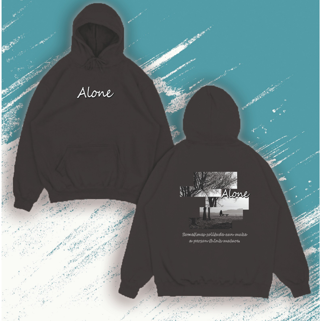 HOODIE UNISEX OVERSIZE ALONE PICT ART // JUMPER UNISEX PREMIUM SIZE XL FLEECE TEBAL KEKINAN TERBARU