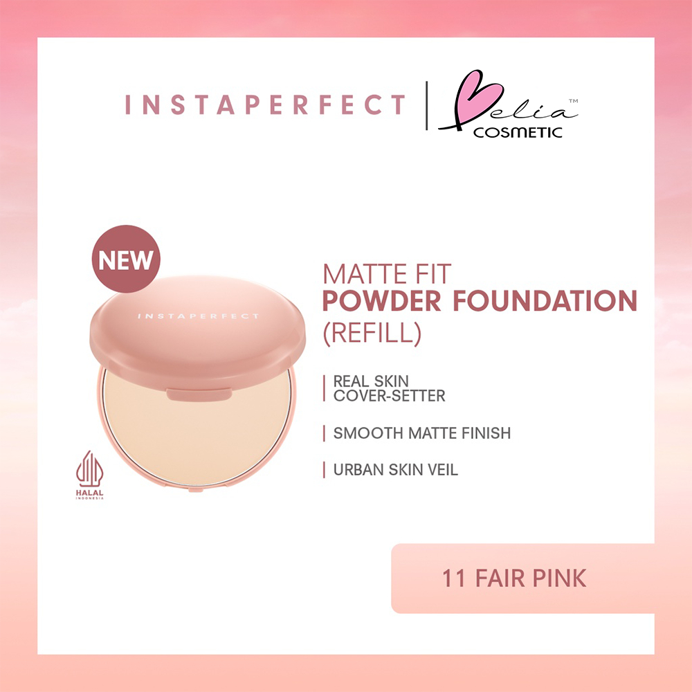 ❤ BELIA ❤ Wardah Instaperfect Refill Matte Fit Powder Foundation 13 g - Refill Bedak (Real Skin Cover Setter, Smooth Matte Finish, SPF 20 PA+++) | Bedak Padat | Refill | BPOM