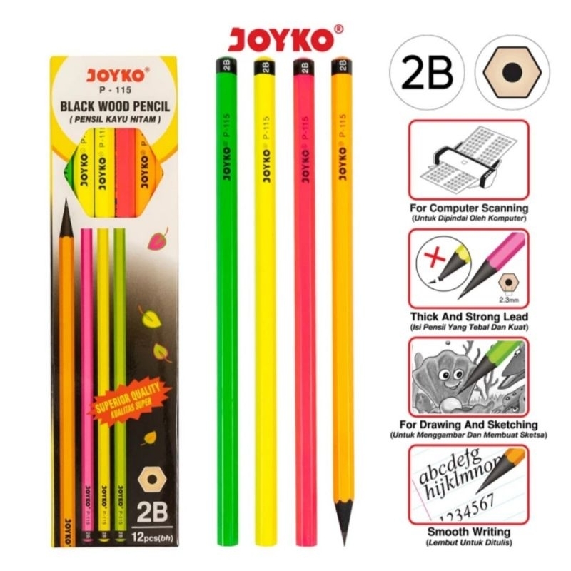 

Pencil Pensil Joyko P-115 2B 1 lusin