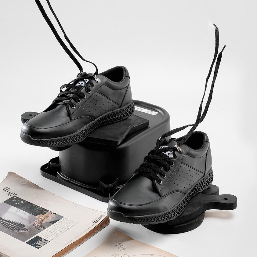 Sepatu Pantopel Kerja Kantor Formal Casual Pantofel Kulit Kasual Hitam Tali - Lux Black