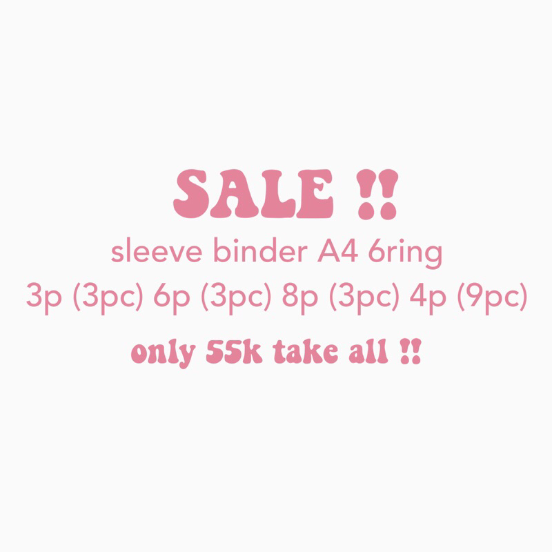 

sleeve binder A4 3p, 4p, 6p, 8p take all !!