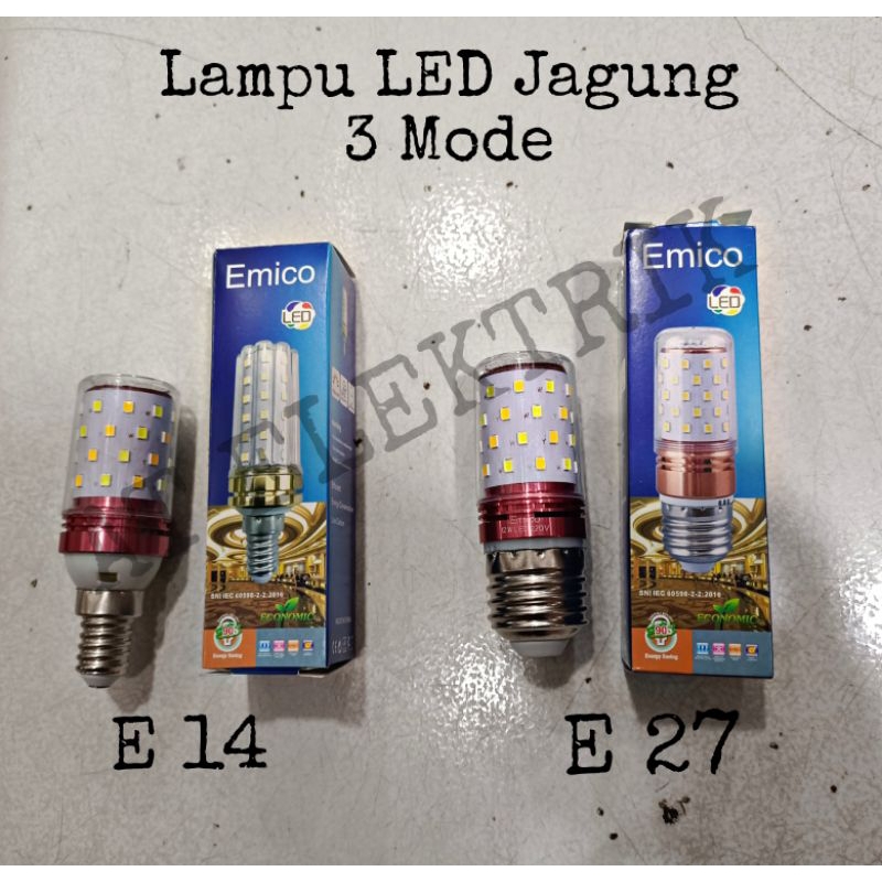 Lampu Led Jagung 12 Watt E14 dan E27 Kombinasi Cahaya Putih dan Kuning / Lampu Jantung Led Hias