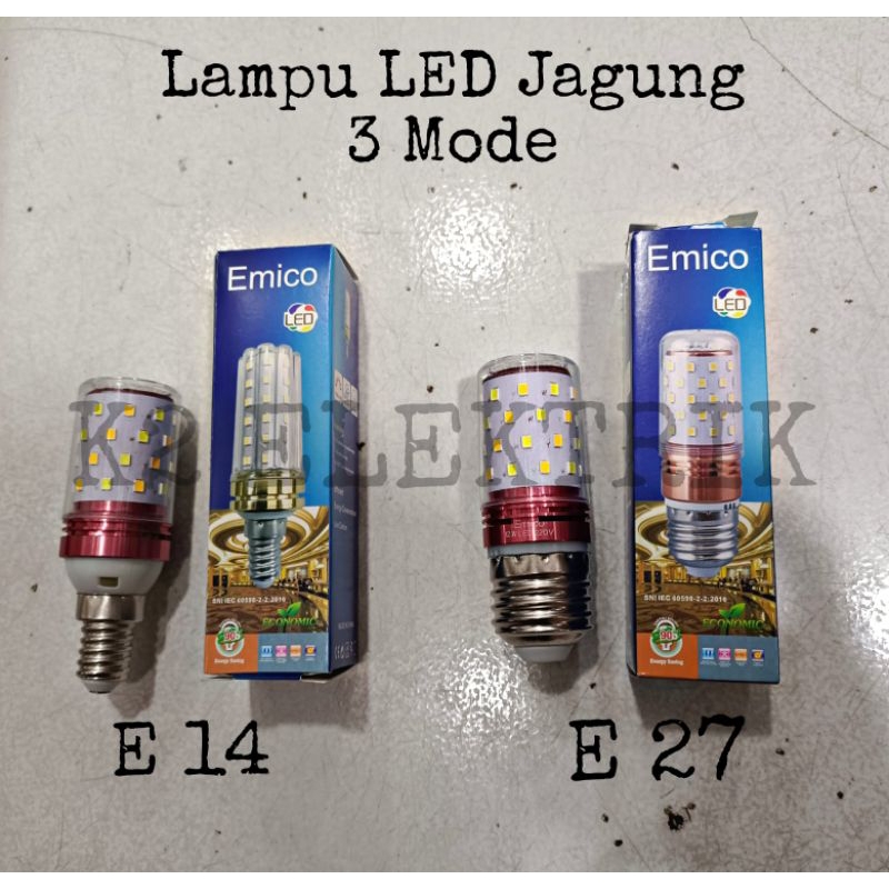 EMICO LED Jagung 12 Watt E14 dan E27 Cahaya Putih Kuning