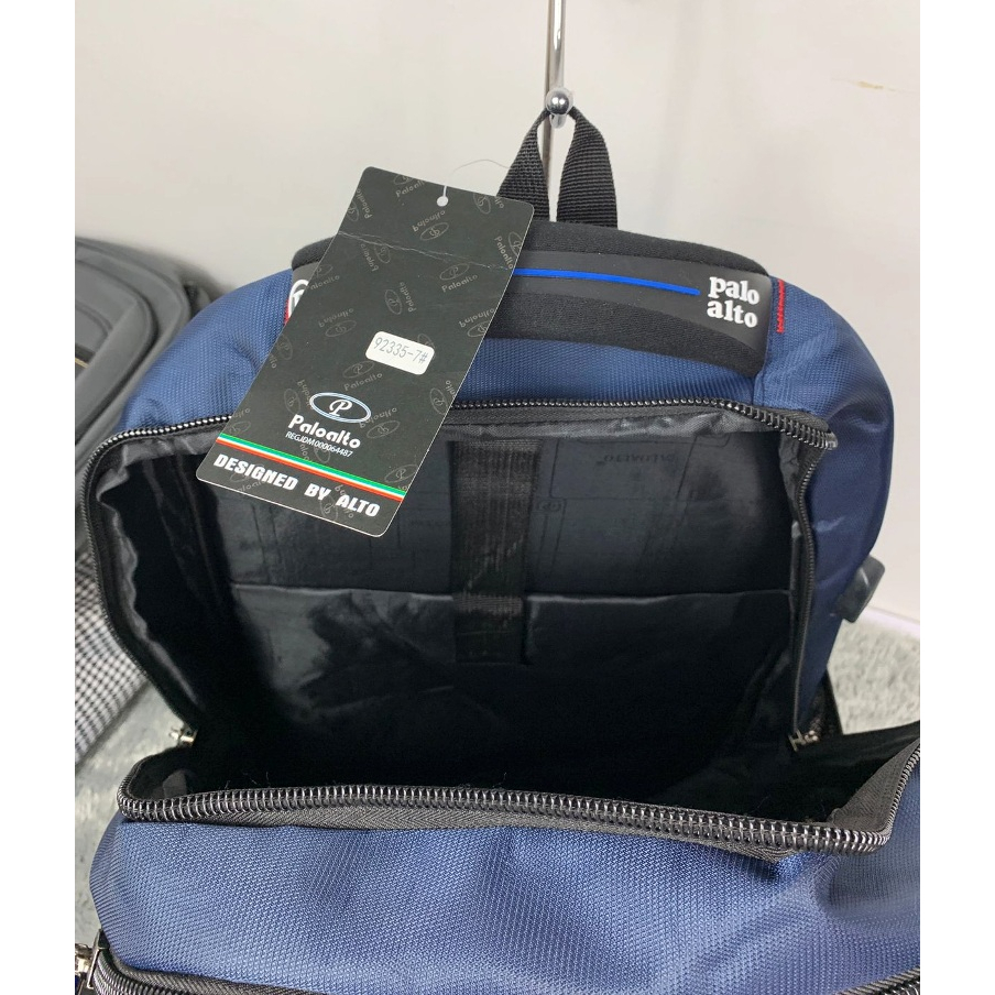 Tas Ransel Pria Palo Alto 20 Inch Tas Anak Sekolah Ransel Pria Tas Kerja Tas Kuliah Polo Tas Laptop Polo Expanding kunci Nomor + USB Free Rain Cover