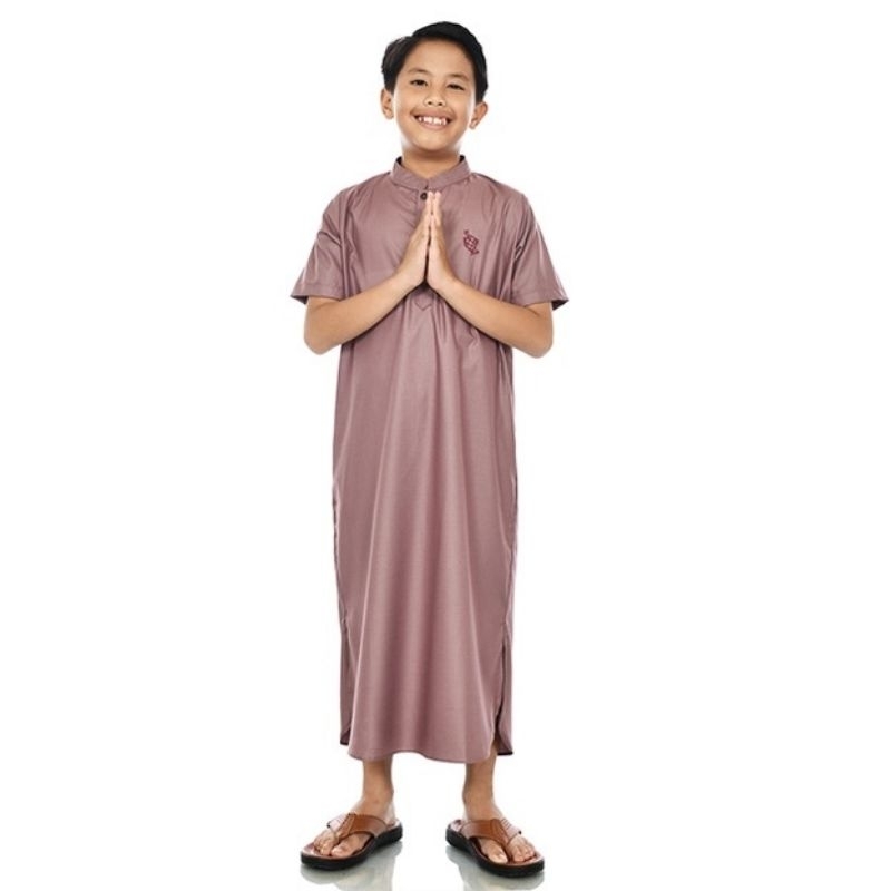 Jubah Gamis Anak Laki Laki Toyobo Premium Adem Dusty Purple/Baju Koko Gamis Anak Lengan Pendek/Baju 