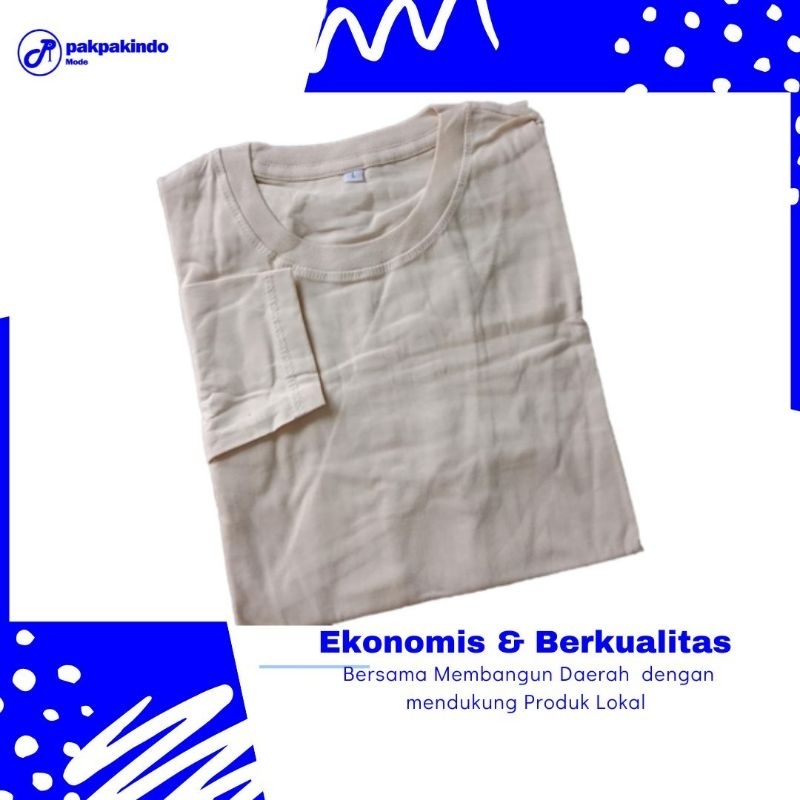 KAOS POLOS CREAM KRIM SUSU LENGAN PANJANG PRIA WANITA PREMIUM DISTRO COTTON COMBED 30 S