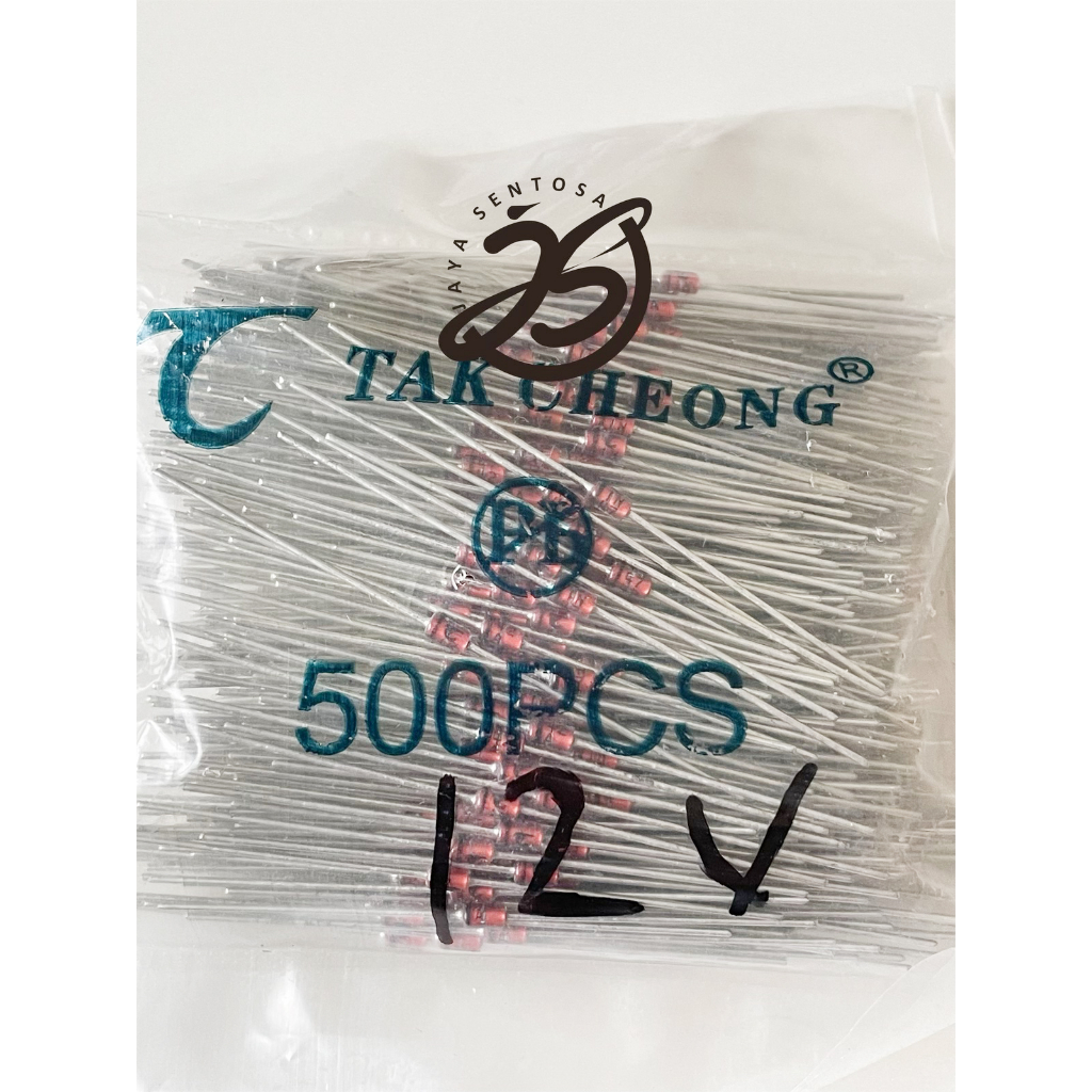 10 BUAH DIODA ZENER 1W 12V 1N4742 1 WATT 12 VOLT 1N 4742 1WATT 1W IN4742