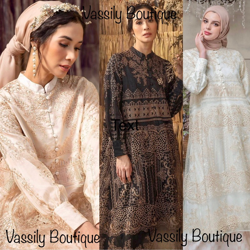 Liora Midi Dress Black, Pearl, Caramel by Heaven Lights