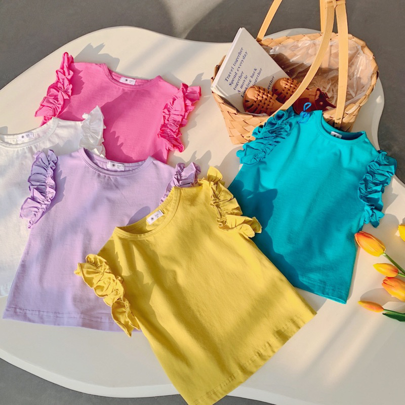 (2-9 TAHUN) Atasan Kaos Basic Murah Kaos Polos Warna Anak Perempuan |Baju Putih Baju Pink Anak Perem