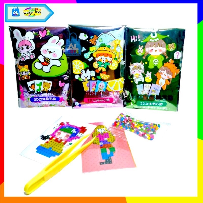 MAINAN VIRAL STIKER DIAMOND 3D STIKER TIMBUL 3D DIAMOND MAINAN ANAK PEREMPUAN MURAH