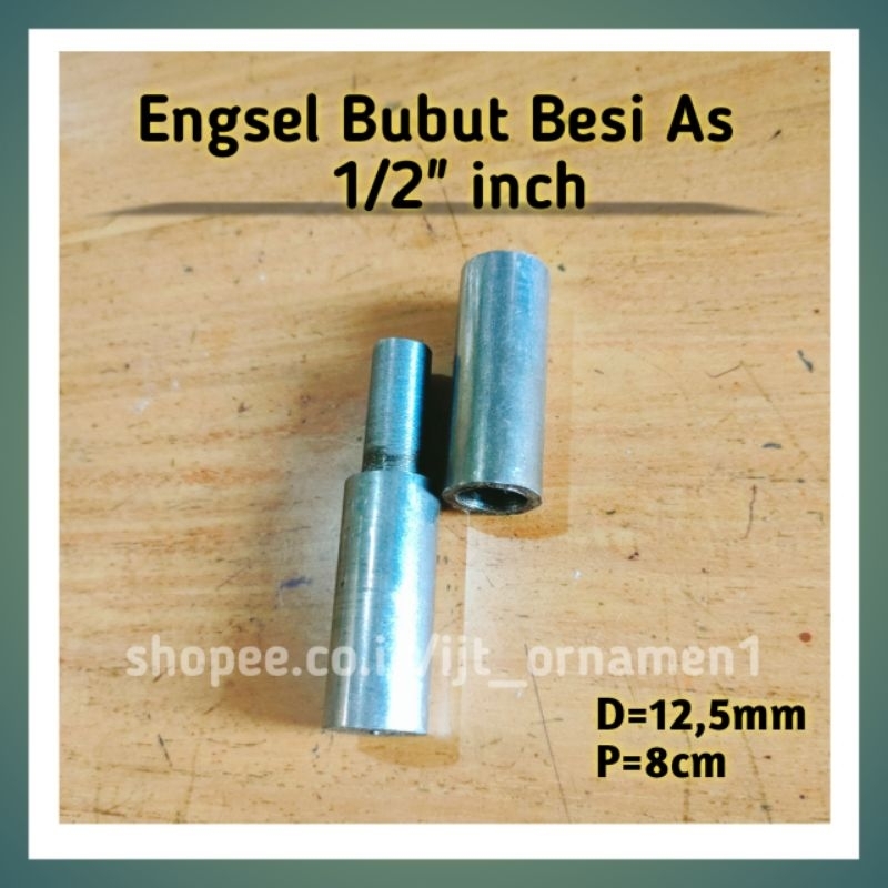 Engsel bubut besi as / Engsel Pagar Besi 1/2 inch 8 cm