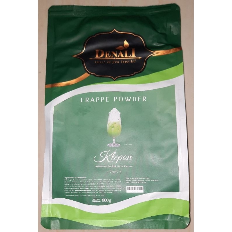 

Denali / DenalI frappe powder KLEPON 800 gram ( minuman serbuk rasa klepon )