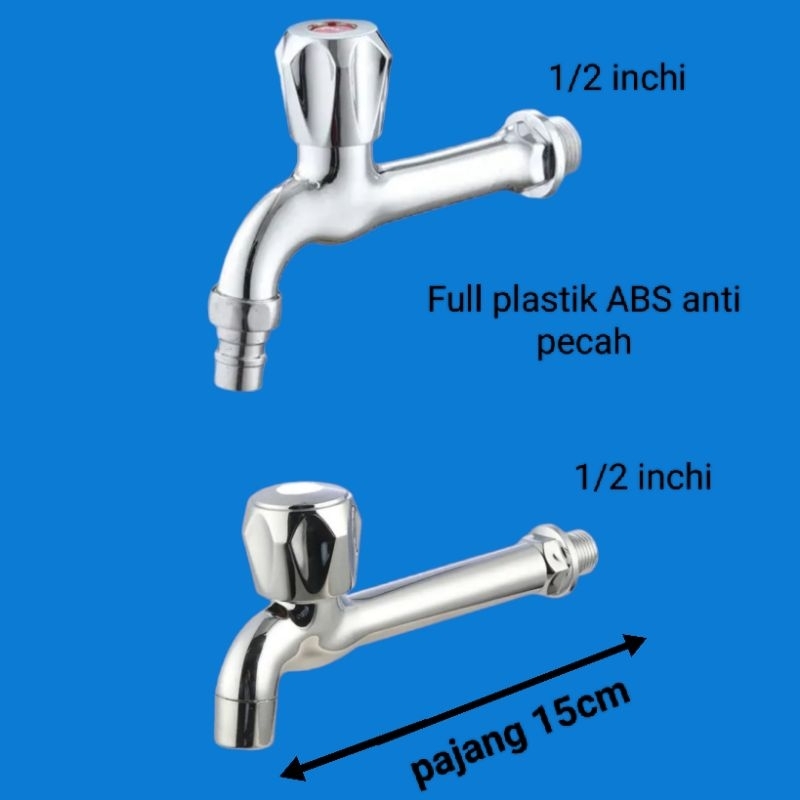 KRAN MESIN CUCI PLASTIK ABS/KRAN WUDHU/KRAN KAMAR MANDI/KRAN TEMBOK PANJANG