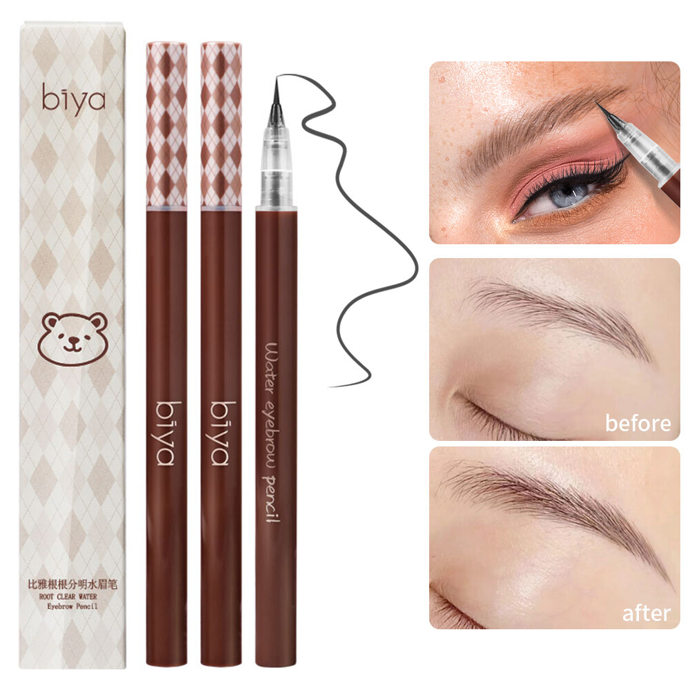 BIYA Eyebrow Pen Eyelash Liquid 4D Waterproof Tattoo Liner Longlasting Makeup Eyeliner Very Fine Liquid Eyebrow pencil