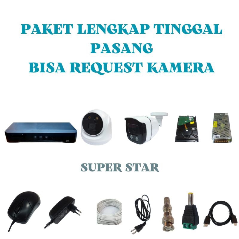 PAKET CCTV COLORVU 8 CHANNEL 8 KAMERA 8MP 4K ULTRA HD 2560P