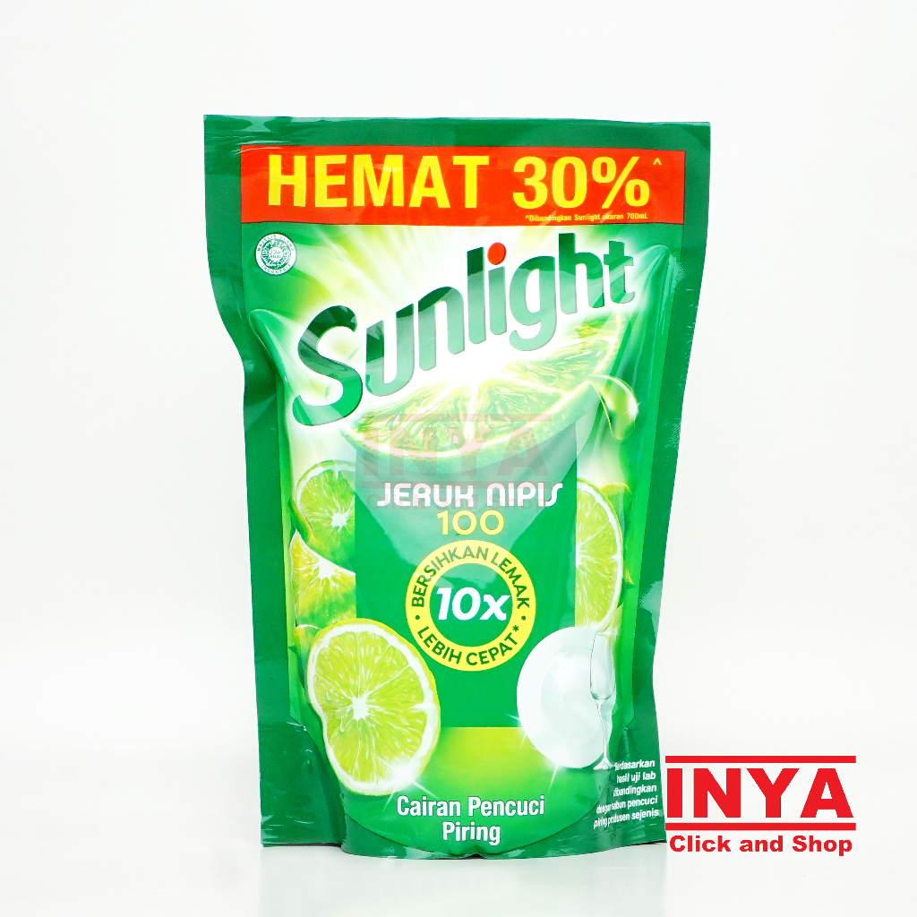 Sunlight Jeruk Nipis 100 650ml Refill - Cairan Cuci Piring