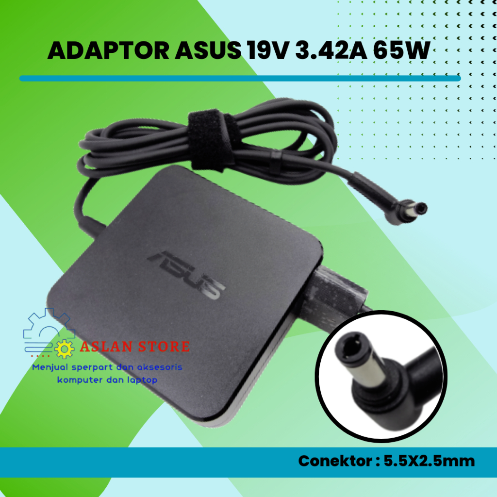 65W 19V 3.42A 5.5x2.5mm AC Power Adaptor Charger Asus Original A450 A450L A450LA A450LB A450LC U1E U1F U2E U6E SW1 VBI Series