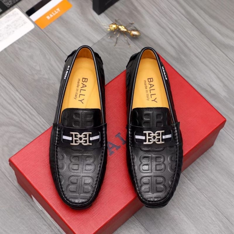 sepatu loafer bally pria hitam men shoes slip on cowok mirror P1SHOES