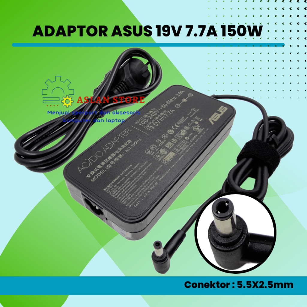 Adaptor adapter charger asus rog 19.5V 7.7A GL503GE GL503V GL503VD GL703VD A4800G A4800L