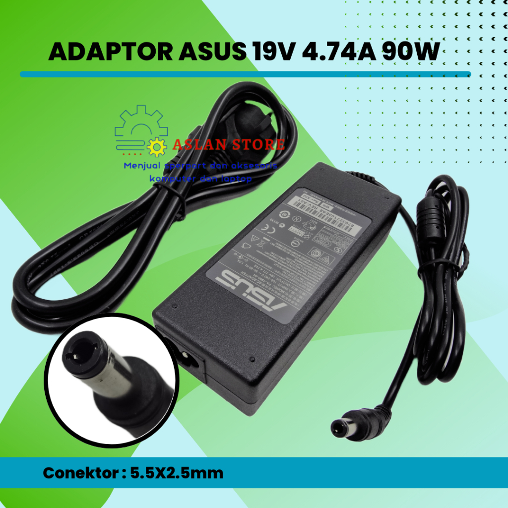 Charger Laptop Asus 19v - 4.74a ORIGINAL  N43 N43S N43SL M500 N46 X43 X44H