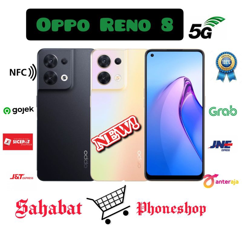 OPPO RENO 8 5G RAM 8/256 GB GARANSI RESMI (8GB + 5GB RAM EXPANSION)