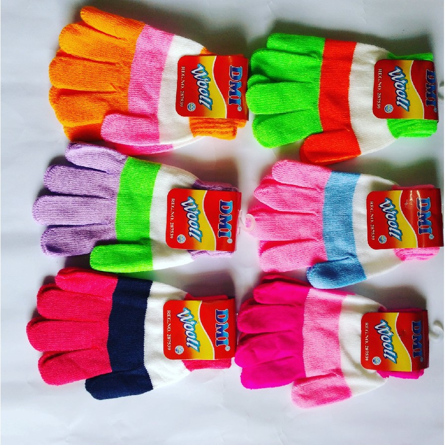 Sarung tangan wanita dewasa motif belang  sablon anti slip woll sarung tangan motor wanita bahan lembut