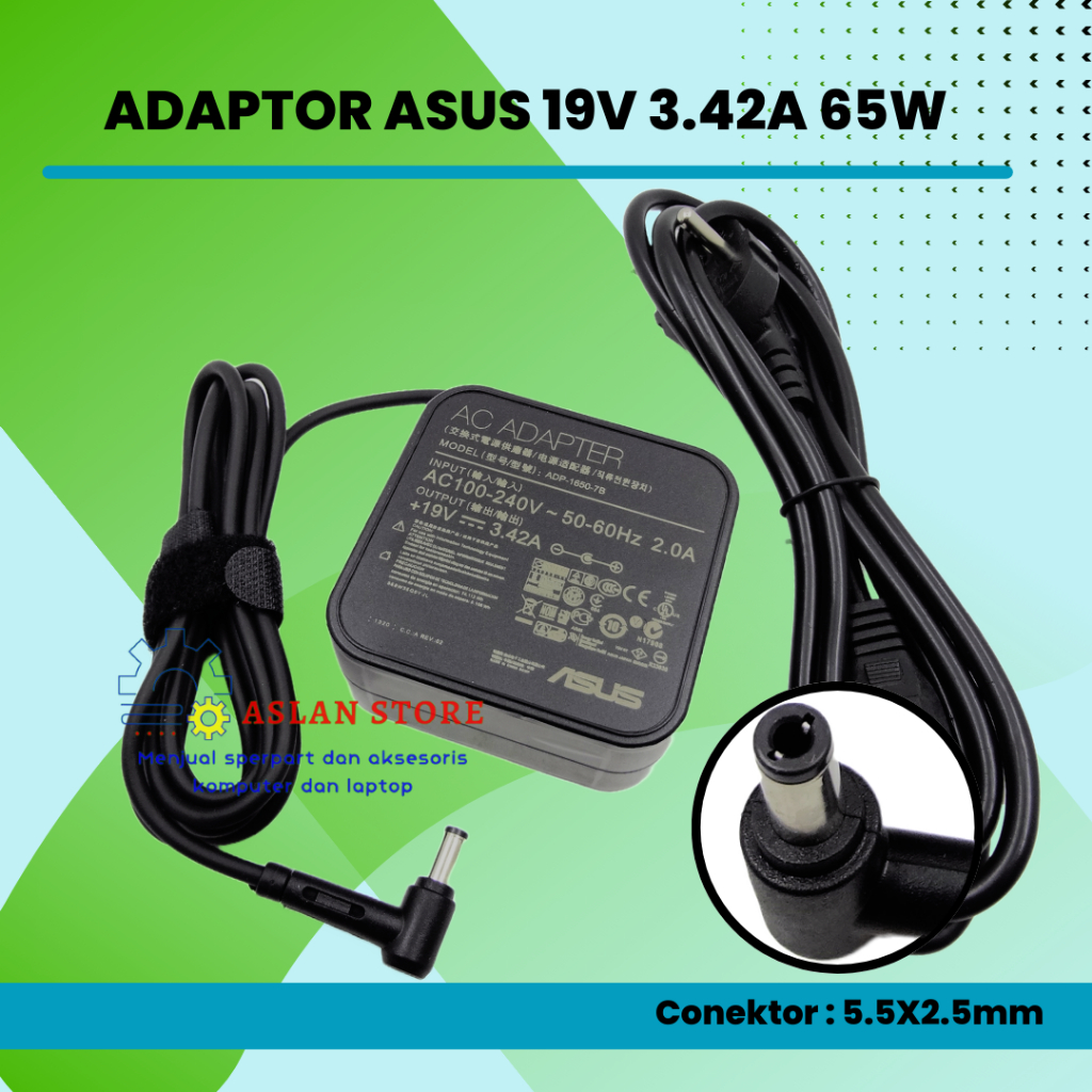 65W 19V 3.42A Adaptor Charger Asus A46 A46C A46CA A46CB A46CM X450 X450CA X450CC X450VC X502 X502CA X550CA X550CA X550CC