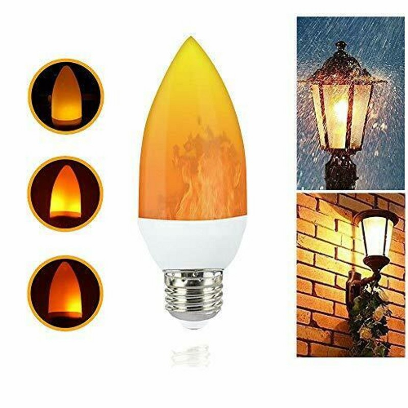 Lampu Bohlam LED Api Flickering Candle Light E27 Warm White 3W - CB2 - White