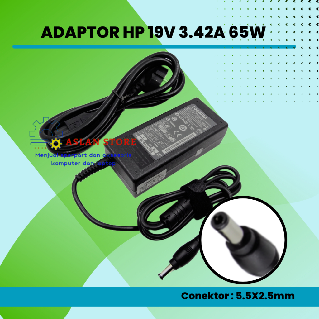 Adaptor Charger 19V 3.42A 65W TOSHIBA Satellite C640 C645 Toshiba PA3467U-1ACAS ADP-65KBA Satelit A100 A105 A200 L20 M105 U305 V85 Adaptor Ac