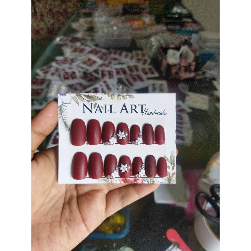 Kukupalsu.maroon.oval 14 pcs hias fre lem jell