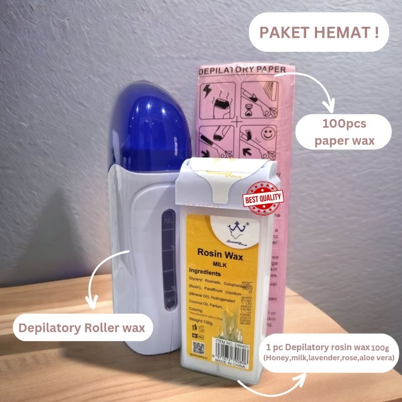 Paket hemat perontok bulu roll on depilatory waxing mesin komplit