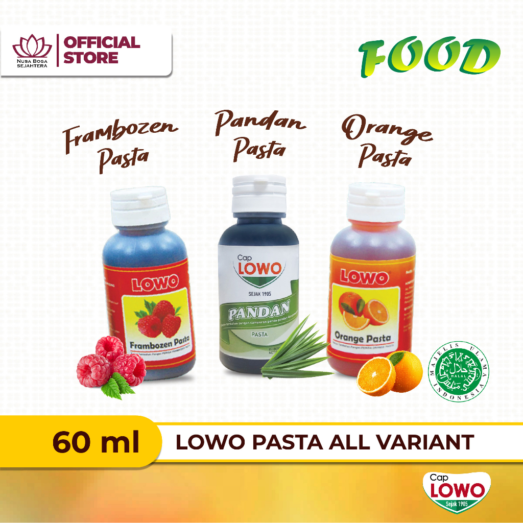 

Cap Lowo Pasta perisa dan pewarna makanan minuman 60 ml