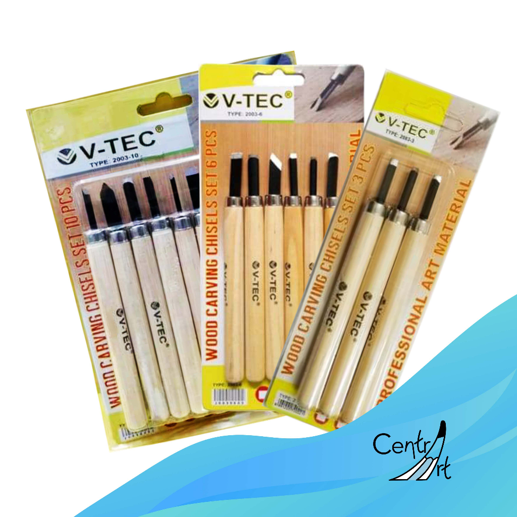 

Vtec Wood Carving tools set / alat ukir kayu / pisau ukir kayu / carving chisel set / mini chisel set / steel blades / pahat kayu mini