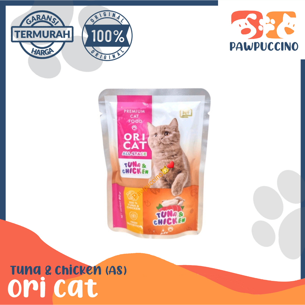 Ori cat pouch 80gr,Makanan basah(Wet food) kucing kitten &amp; adult