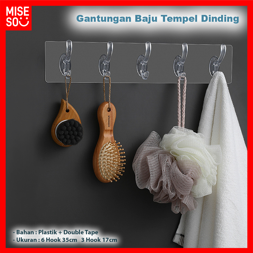 Gantungan Baju Dinding Tanpa Paku Gantungan Baju Tempel Dinding Pengait ℳ𝓘𝓢𝓔𝓢𝓞 704