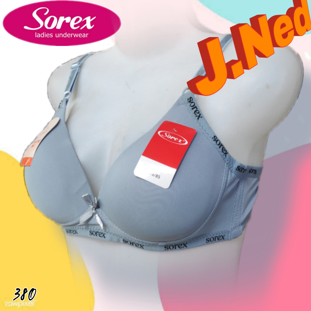 J380 Bra Wanita Sorex Busa Tanpa Kawat Cup A Size 34a - 40a Dua Pengait