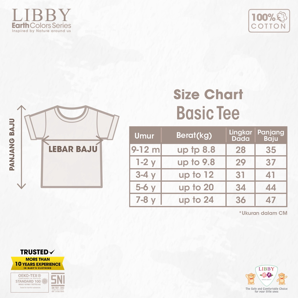 LIBBY EARTH COLOURS BASIC TEE (1PCS/PACK)