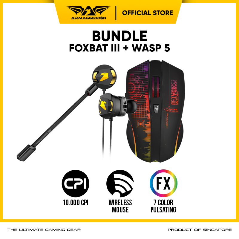 Armaggeddon Gaming Mouse Wireless Mikoyan FOXBAT-III Ironsight-7 Free Mousemat Combo Kit