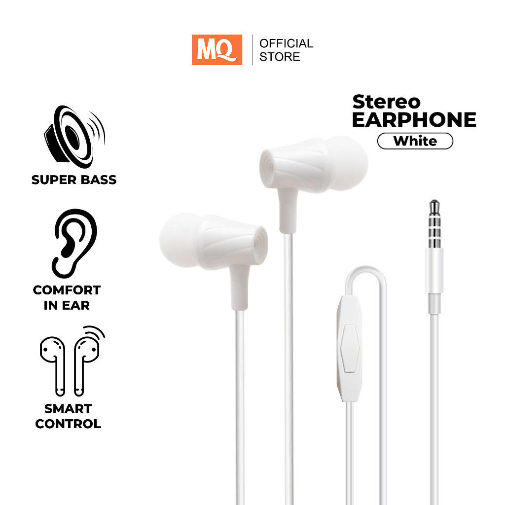 MQ Earphone Headset Handsfree Super Bass In-Ear HiFi dengan Mikropon MQ-128