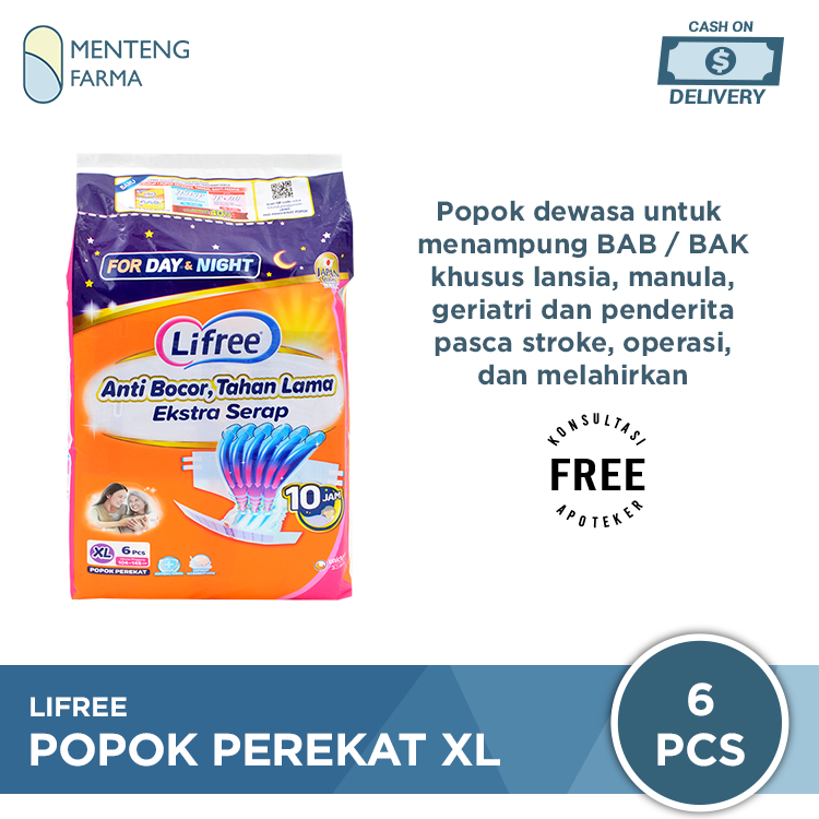 Lifree Popok Perekat XL6 - Popok Perekat Dewasa Anti Bocor