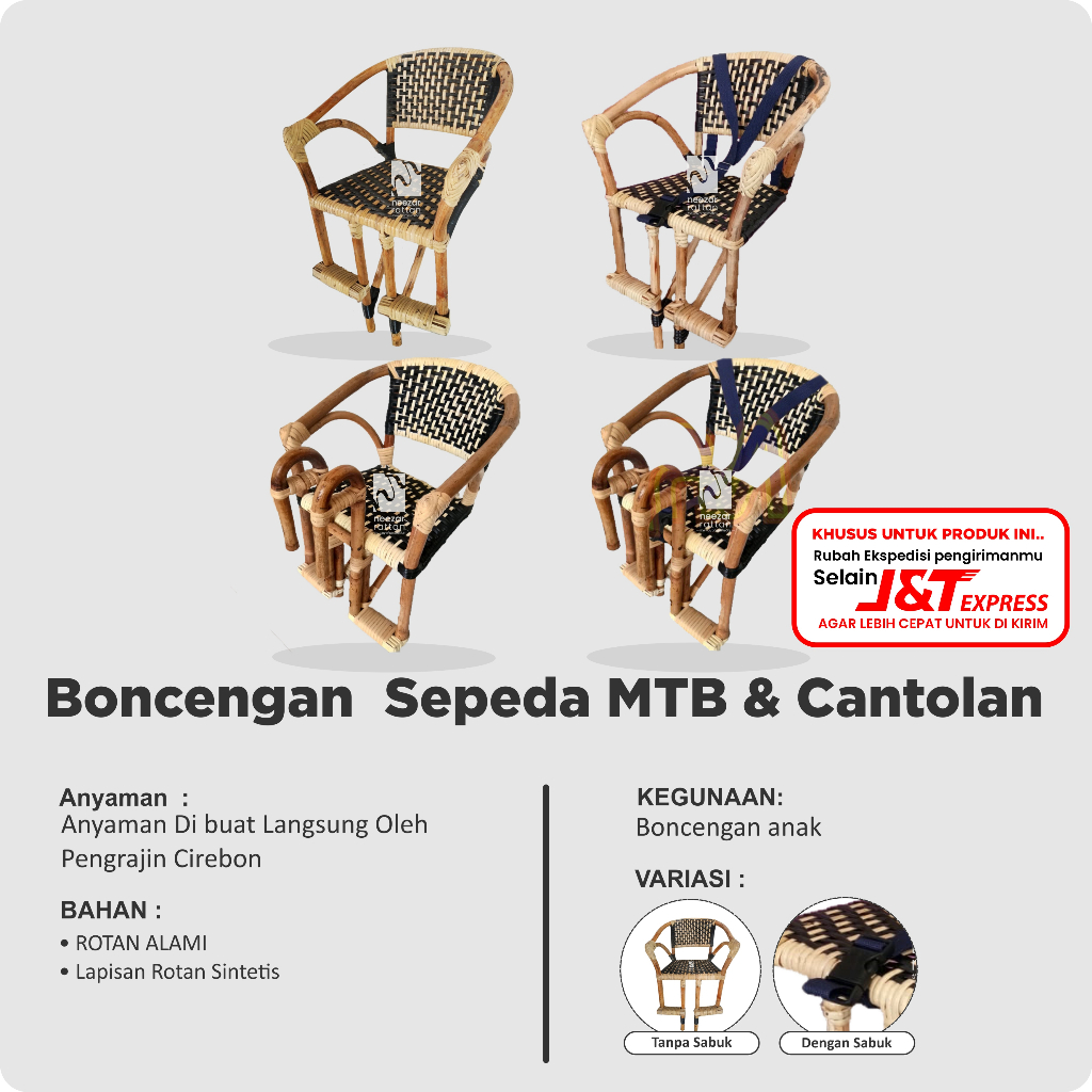 Kursi Boncengan sepeda Anak depan MTB, Polygon, Gunung murah Rotan