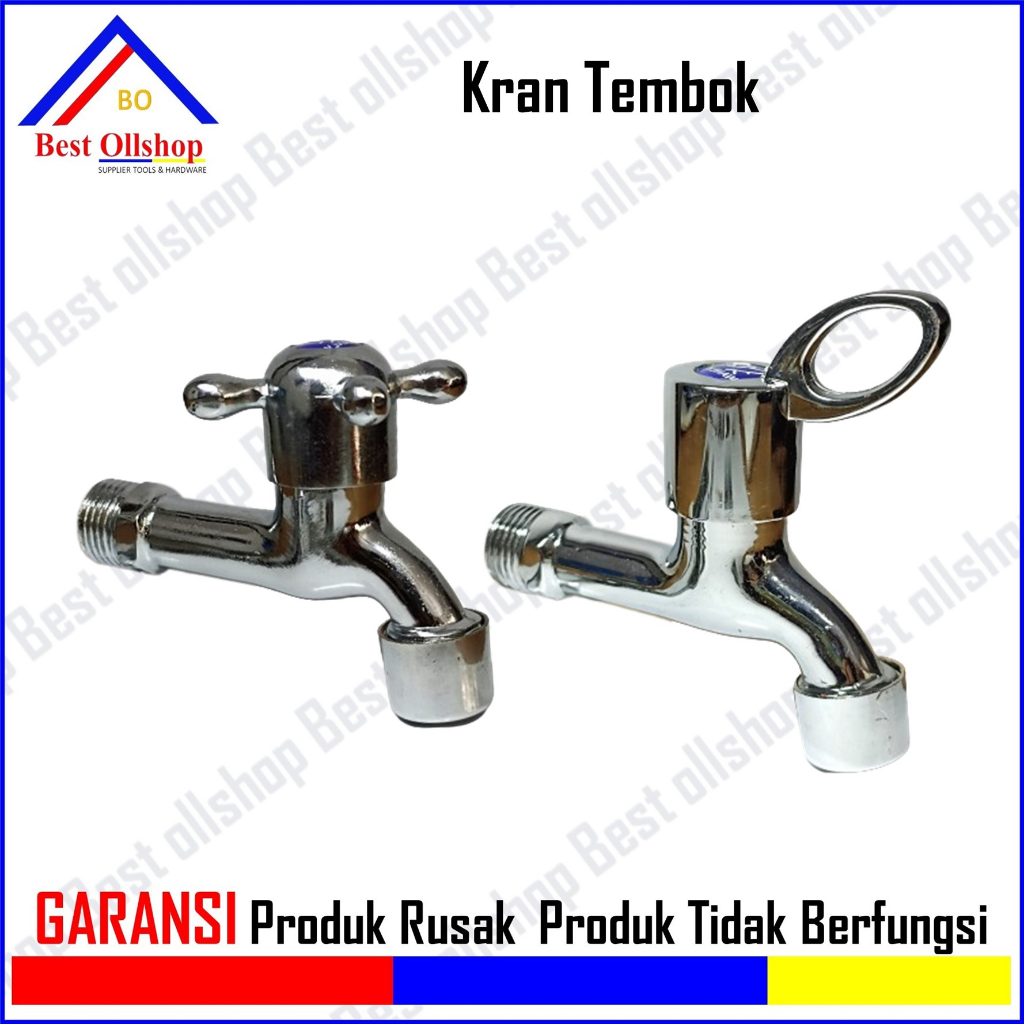 Kran air tembok crom engkol / baling 1/2 Keran Kamar Mandi